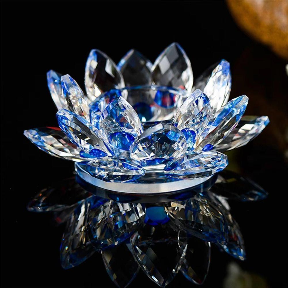 Figurine transparente, suporturi pentru lumânări din cristal Lotus, suport pentru lumânări de ceai din sticlă, suport pentru centre de masă