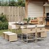 VidaXL Garden Dining Set and Cushions 9 Pcs Beige Poly Rattan 3278085