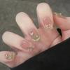 Verlaufende Bernstein-Goldfolie Abnehmbare Nagelsticker - Herbst/Winter-Kollektion
