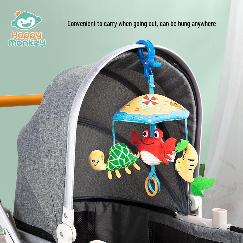 Happy Monkey Baby Crib Mobile: Newborn Bed Hanging Wind Chime & Sleep Aid Toy