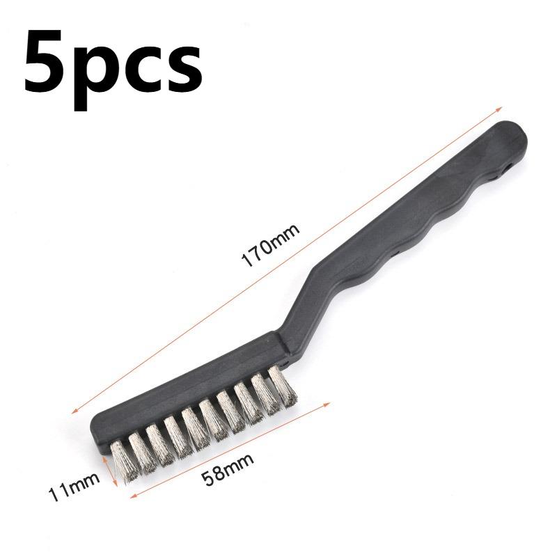 5pcs Set Small Wire Brushes Cleaning Brushes for Mechanical Part Derusting Remove Paint Accessories Stainless Steel Wire Brushes