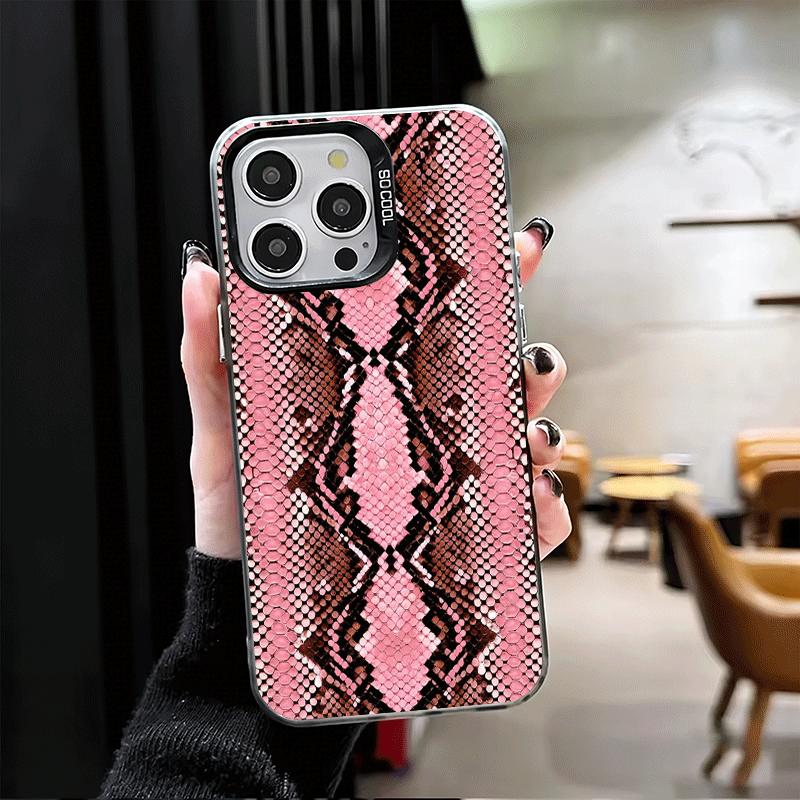 Fashion Snake Skin Pattern Shockproof Phone Case for iPhone 17 Air 16 16E 15 Pro Max 14 Plus 13 Mini 12 Back Cover Anti Fall Fun