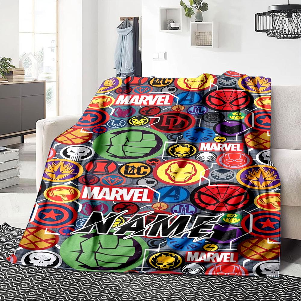 Custom Name Iron Man: Hero's Journey Blanket for Couch & Bed, Plush Cozy Fuzzy Blanket Super Soft & Warm Blankets for Fall and Winter. 090810
