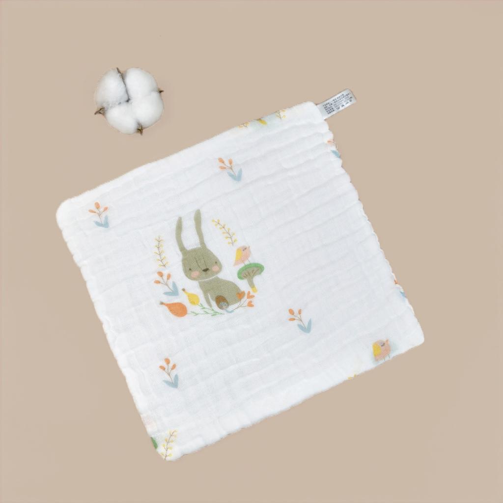 Baby square towel 6-layer cotton high-density seersucker face towel Baby saliva towel Super soft newborn baby saliva towel