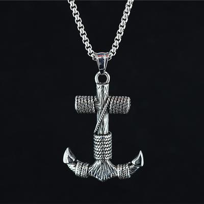 Vintage Pirate Anchor Necklace Pendant Men Sailor Personalized Hip Hop Fashion Jewelry