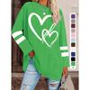T-shirt da Donna Taglie Forti, Maglia Casual a Girocollo Manica Lunga con Stampa a Cuore, Abbigliamento da Donna Taglie Forti all'Ingrosso