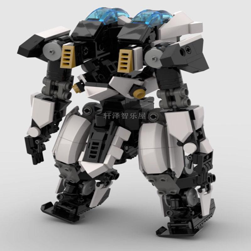 Non-Toxic Moc Marine Biology Series Big White Shark Mech Robot Alternative Special Armor Assembly Toy Building Blocks