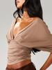 Women's V-Neck Batwing Sleeve Cropped Top - Spring Summer Collection 2026