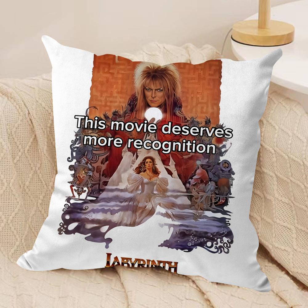 Fantasy Film LLabyrinth Cushion Cover Silky Short Plush Invisible Zipper Dustproof Sofa Pillow Case for Home Decor