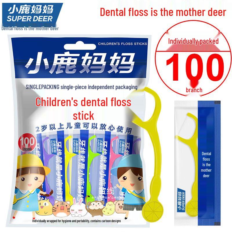 

Little Deer Mom Kids Fruit Flavor Dental Floss Sticks