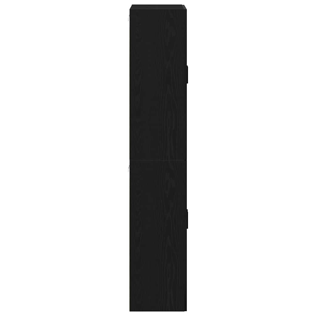 Wall Cabinet 2 pcs Black Oak Effect 69.5 x 34 x 90 cm
