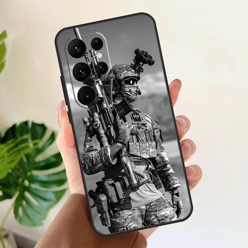 Military Army Special Forces Soft Case For Samsung Galaxy S21 S22 S23 S24 S25 Ultra S9 S10 Plus S20 FE S24 FE Phone Cover