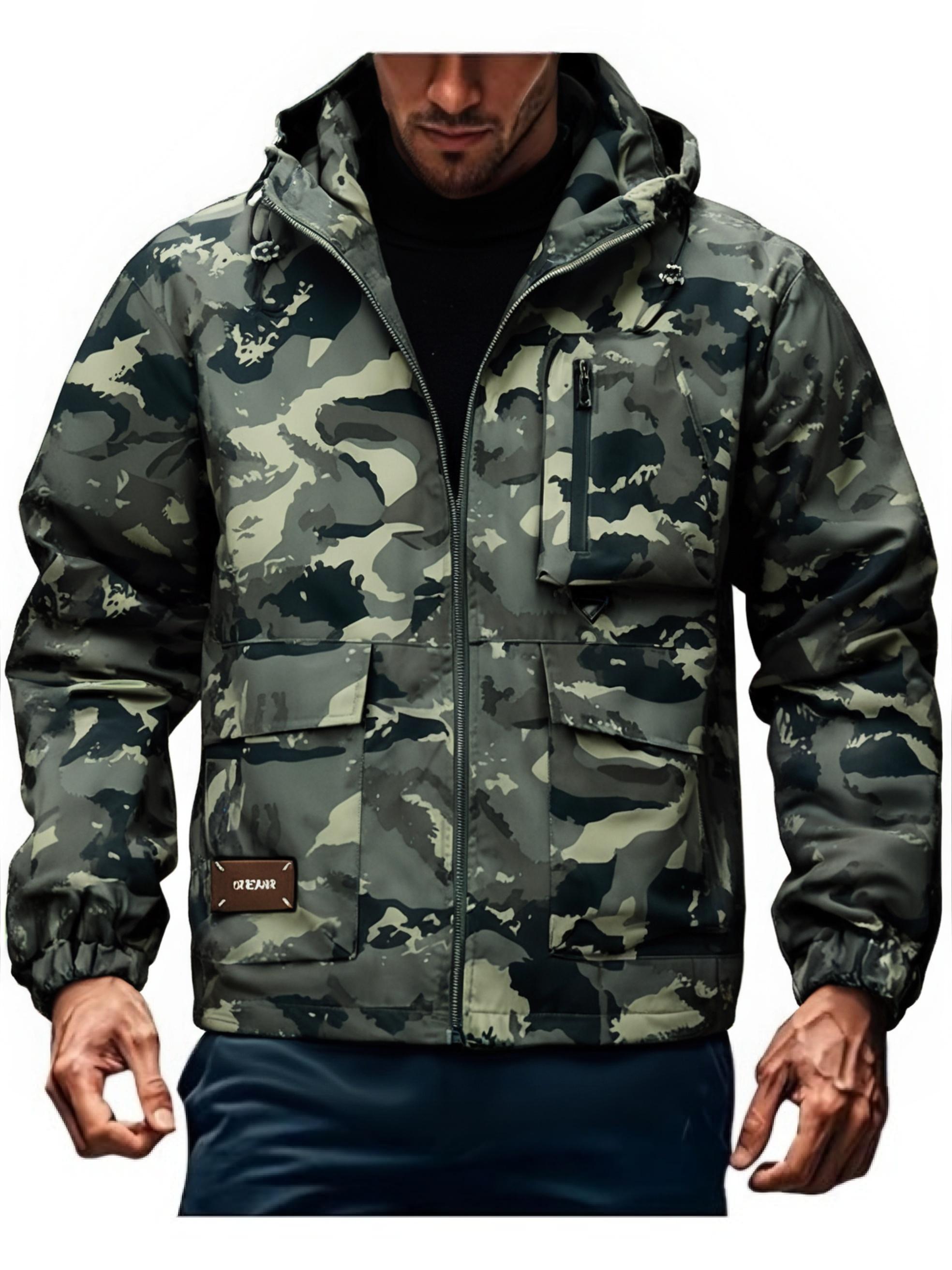 

Men s Hooded Camouflage Jacket, Fashionable Waterproof Jacket L армія зелений колір