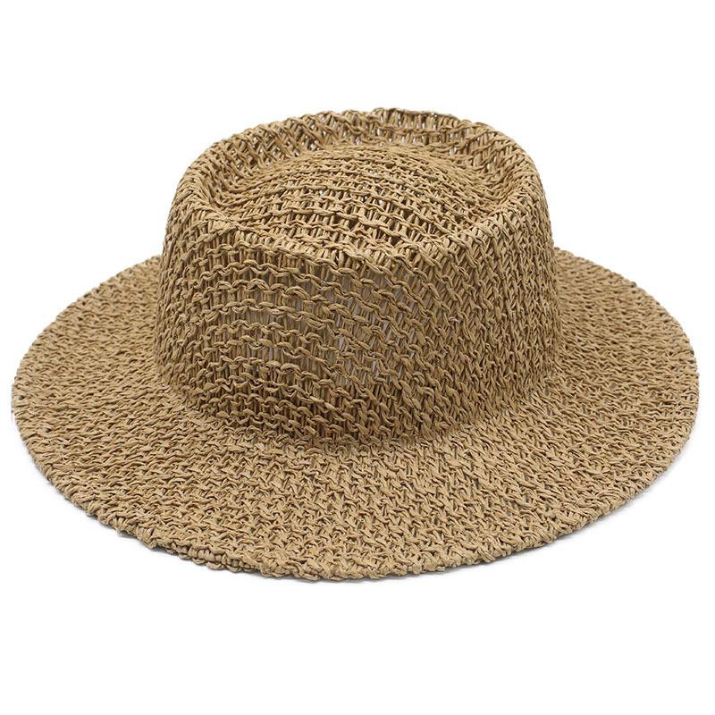 High Quality Panama Straw Fedora Hat With Wide Brim For Sun Protection And Casual Outdoor Style