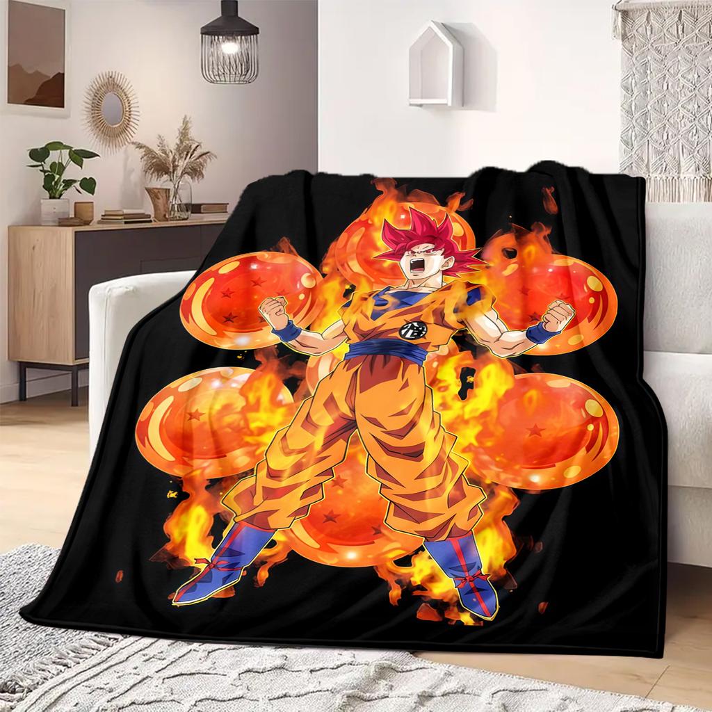 Son Goku Print Blanket Warm Comfortable Flannel Blanket Suitable for Bedrooms,Sofas, Beds,Chairs,Travel -QIAO133