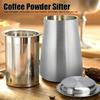 3 în 1 filtru de cafea pudră cană pudră sită de cafea din oțel inoxidabil cu capac râșniță de boabe ceașcă pudră instrument de preparare a cafelei