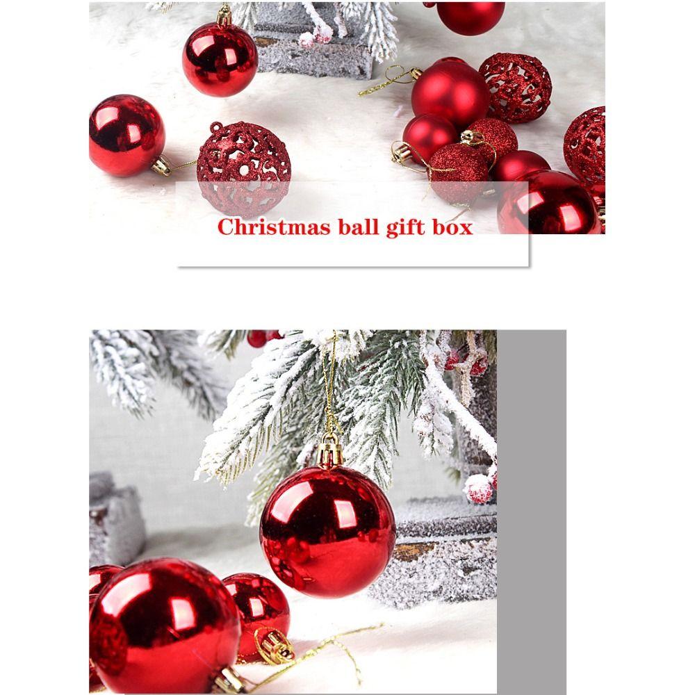 High-quality Plastic Christmas Ball Set 8 Colors 3-6cm Xmas Ornament Ball Suspensable Xmas Baubles Party