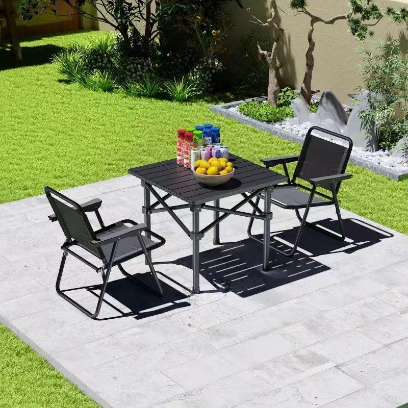 Folding Outdoor Table and Chair Set with Storage Bag - Quick Fold, Easy Store, Perfect for Fishing, Picnics, and Night Markets