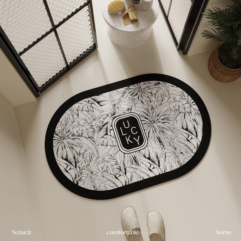 Rychleschnoucí koupelnová předložka z křemeliny: Měkký, Vodu Absorbující, Protiskluzový, Nečistotám Odolný Podlahový Koberec.