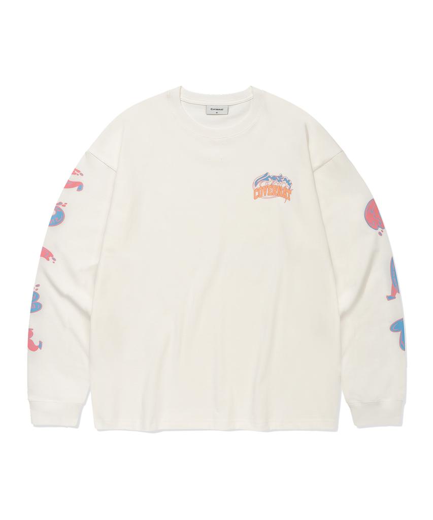 COVERNAT Wave Graphic Long Sleeve White
