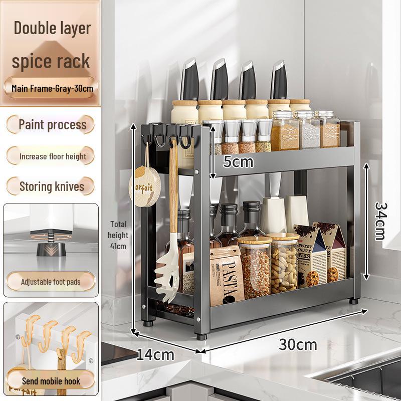 Kitchen Countertop Spice and Sauce Storage Rack