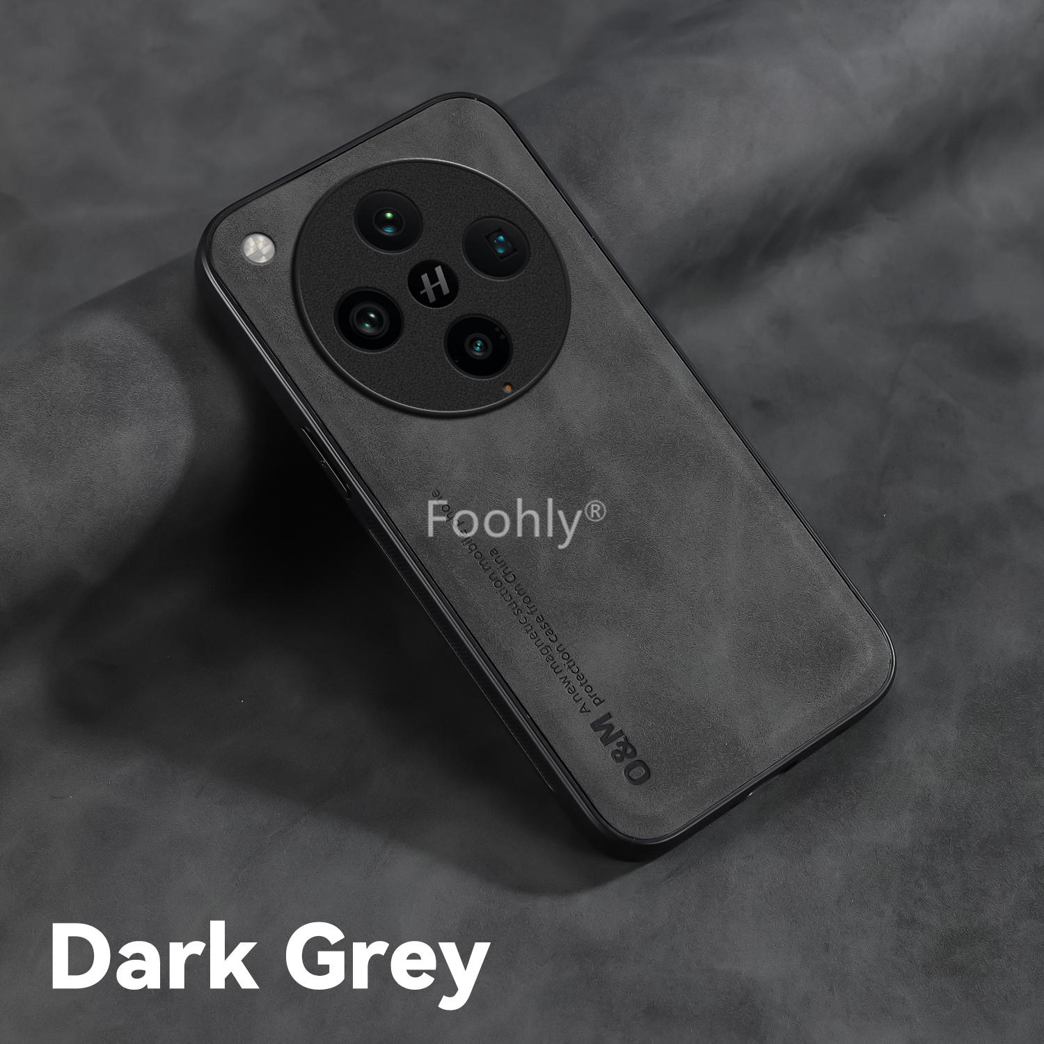 

Nubuck Leather Shockproof Magnetic Case for OPPO Find X8 Pro Protective Cover Back Shell Coque Funda Oppo Find X8 Pro темно серый