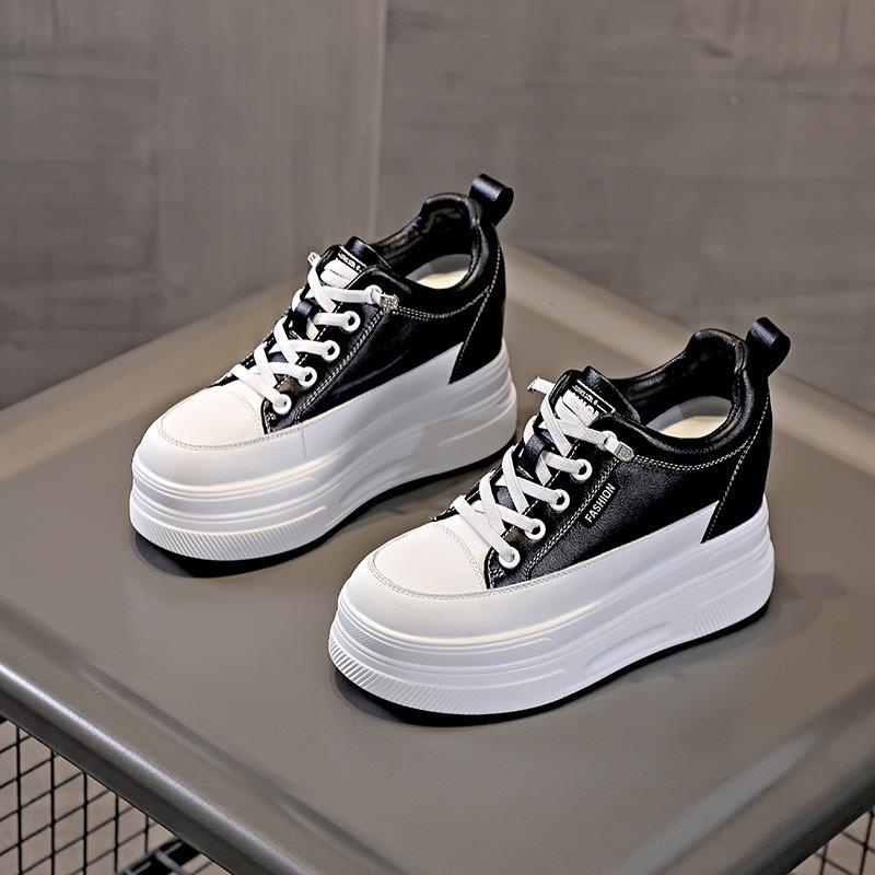 Trend Small Inner Height-increasing Women's Shoes, New Casual Platform Muffins and Wedge Heels, Little White Women's Shoes