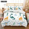 Cute Cartoon Dinosaur Print Polyester Bedding Sets Child Kids Covers Boys Bed Linen Set For Teens King Size Bedding Set