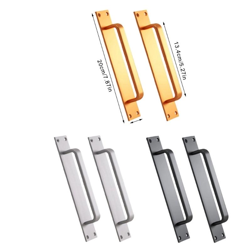 Set of 2 Multipurpose Barn Door Handles Hole Center Sturdy Aluminum Alloy for Sliding Door In Bathroom and Kitchen