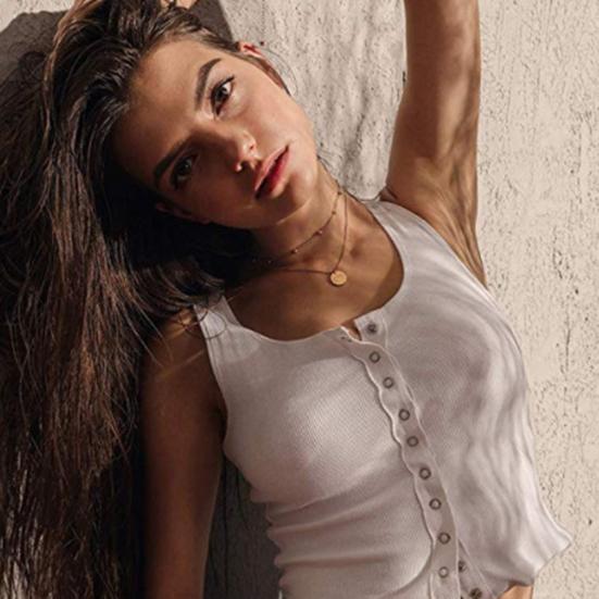 Women 2-Layer Round Disc Dangle Clavicle Chain Choker Necklace Party Jewelry