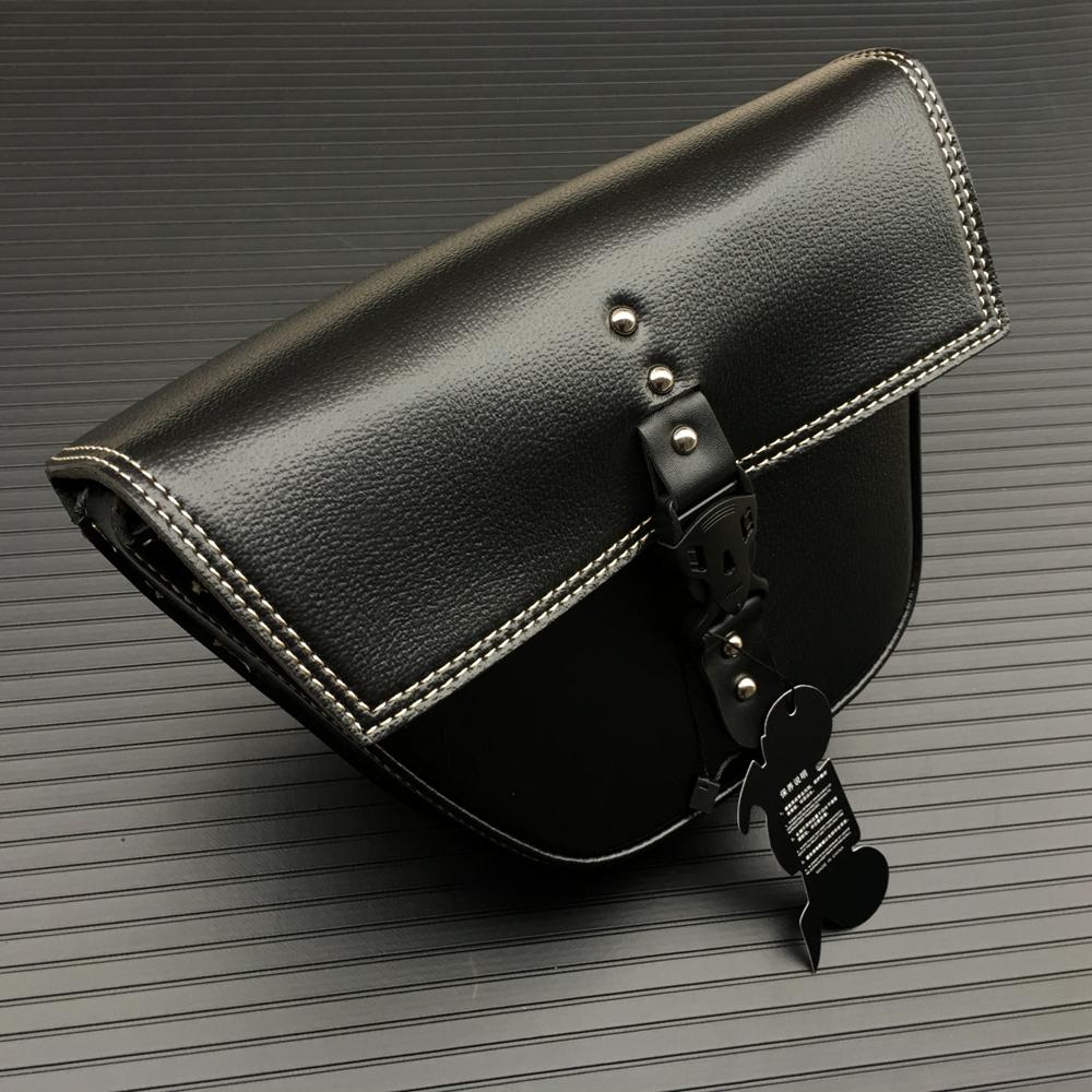 Universal Accessories Triangle Synthetic Leather Motorcycle Side Saddle Bag for Cafe Racer ATV Bikes