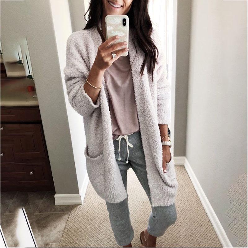 Premium Quality Women Long Sleeve Loose Sweater Knitted Cardigan Coat Jacket Outwear Casual For Effortless Style