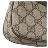 Gucci Ophidia Double G Gold Hardware Brown Leather Trim Handbag Mini Women's Beige and Ebony