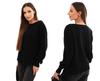 Women' Viscose Sweater with Long Sleeves and Side Slits, Black