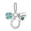 Luckly Four Leaf Clover Dangle Charm Copper Family Tree Flower Bead Pendant Fit Original Bracelets Necklace Jewelry