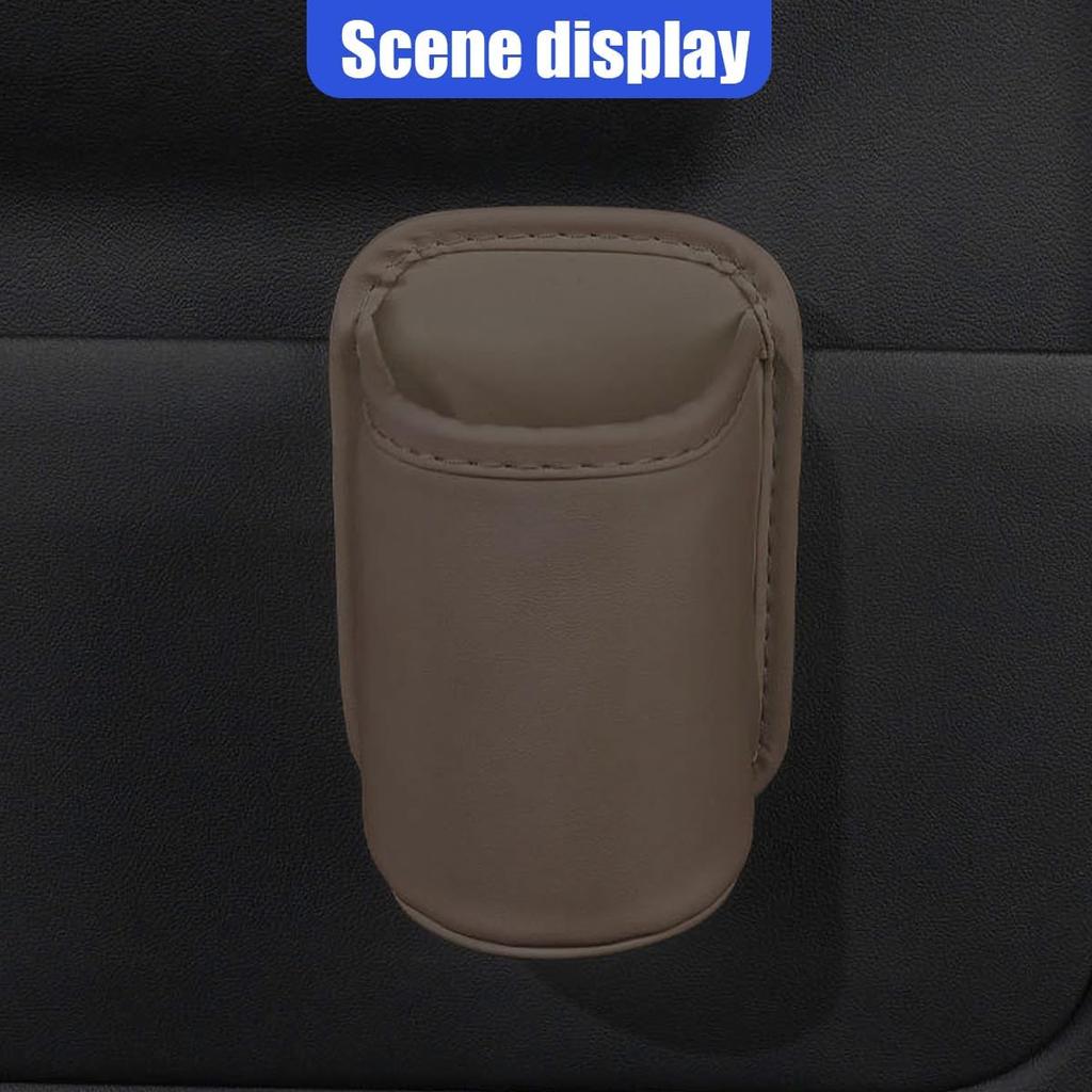 Leather Car Cup Holder, Hanging Automotive Back Seat Bottle Holders, Scratch-Resistant Vehicle Door Drink Holder, Clip-On Auto Organizer Accessories
