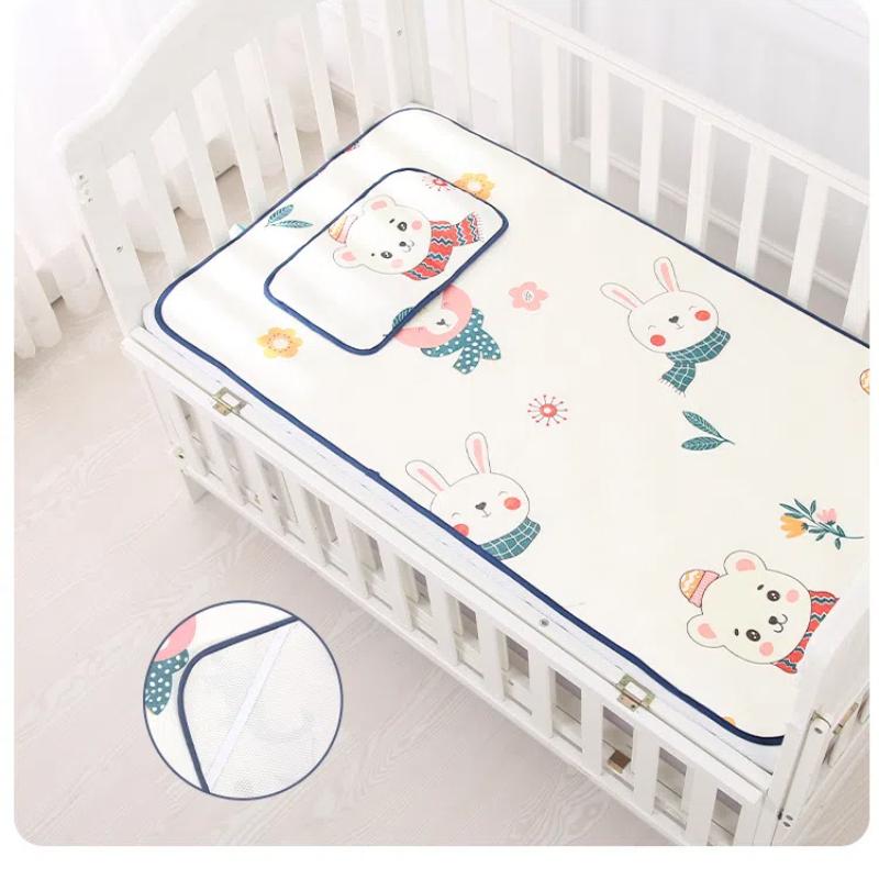 Baby Cot Mat Ice Silk Summer Breathable Baby Cartoon Mat Children's Breathable Ice Silk Mat Kindergarten Nap Mat