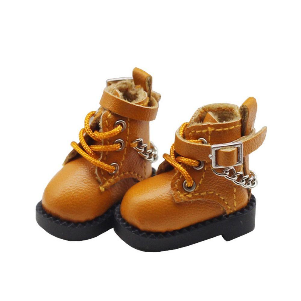 1 Pair Mini OB11 Doll Shoes Chain Boots 1/12 Bjd Doll Shoes Cute Bjd Doll Chain Shoes  Kids Gifts