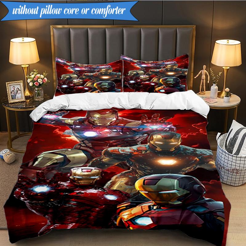 3PCS Iron In Action Bedding Set,Including 1pc Duvet Cover And 2pcs Pillowcases Perfect for Bedroom, Dormitory, Fan Christmas gift