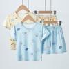 2-piece Summer Children's Comfortable and Versatile Cute Short Sleeved Shorts Set for Boys and Girls Casual Home and Outdoor Set