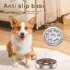 2Pcs Slow Feeder Dog Bowl Non Slip Silicone Base Round Stainless Steel Pet Feeder for Fast Eater Slow Down Eating Speed