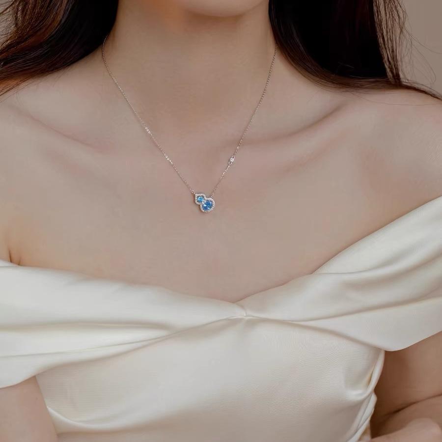 Blue gourd pendant necklace light luxury niche design collarbone chain fashion temperament item decoration
