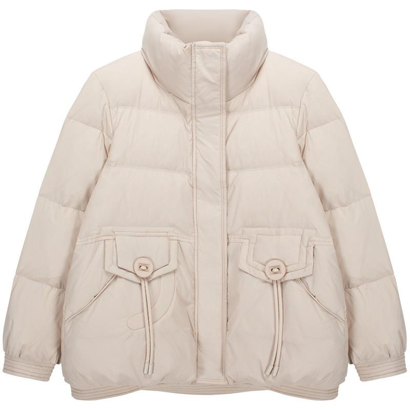 Womens Short Down Jacket Stand Collar Slim Fit Warm Winter Coat Petite Ladies