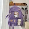 Backpacks Candy Color Sweet Cute School Bags Large Capacity Multi-pockets Water Proof Students College Korean Style(Without Toy Accessories)