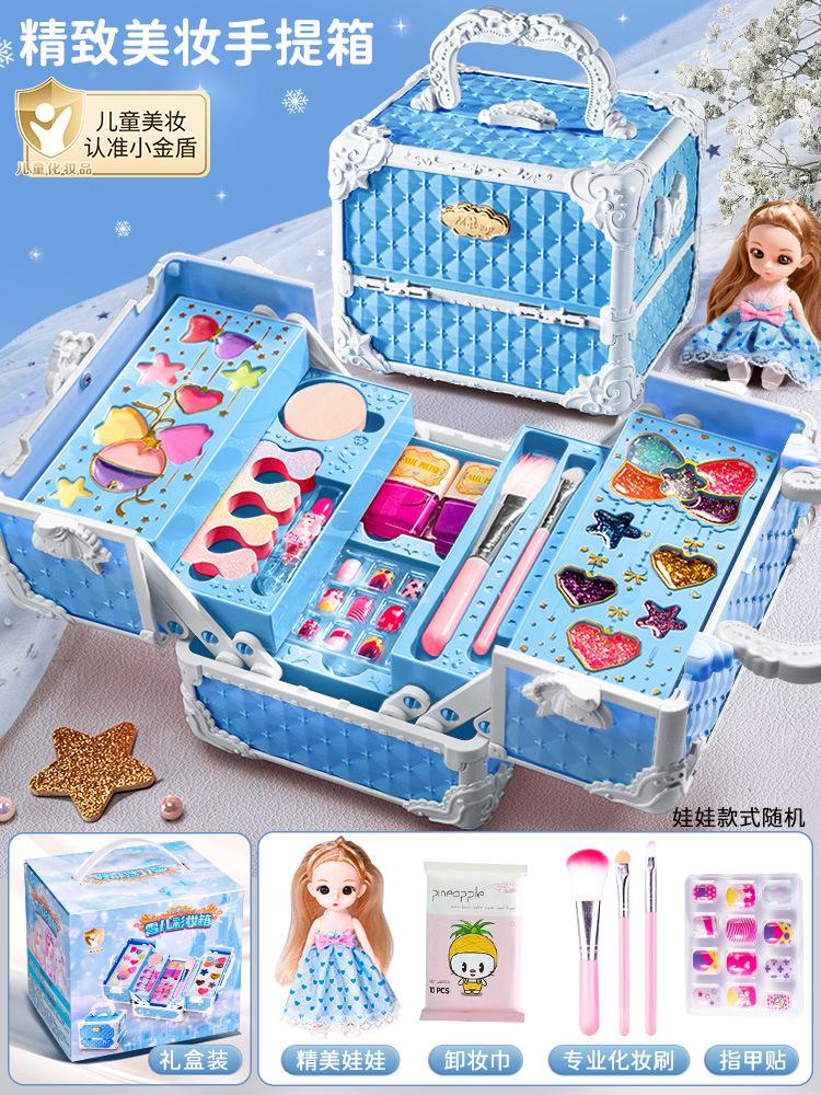 Kinderen wasbare make-up meisjes speelgoed - Kinderen make-up kit voor meisjes, echte make-up set, kleine meisjes make-up kit voor peuters kinderen pr