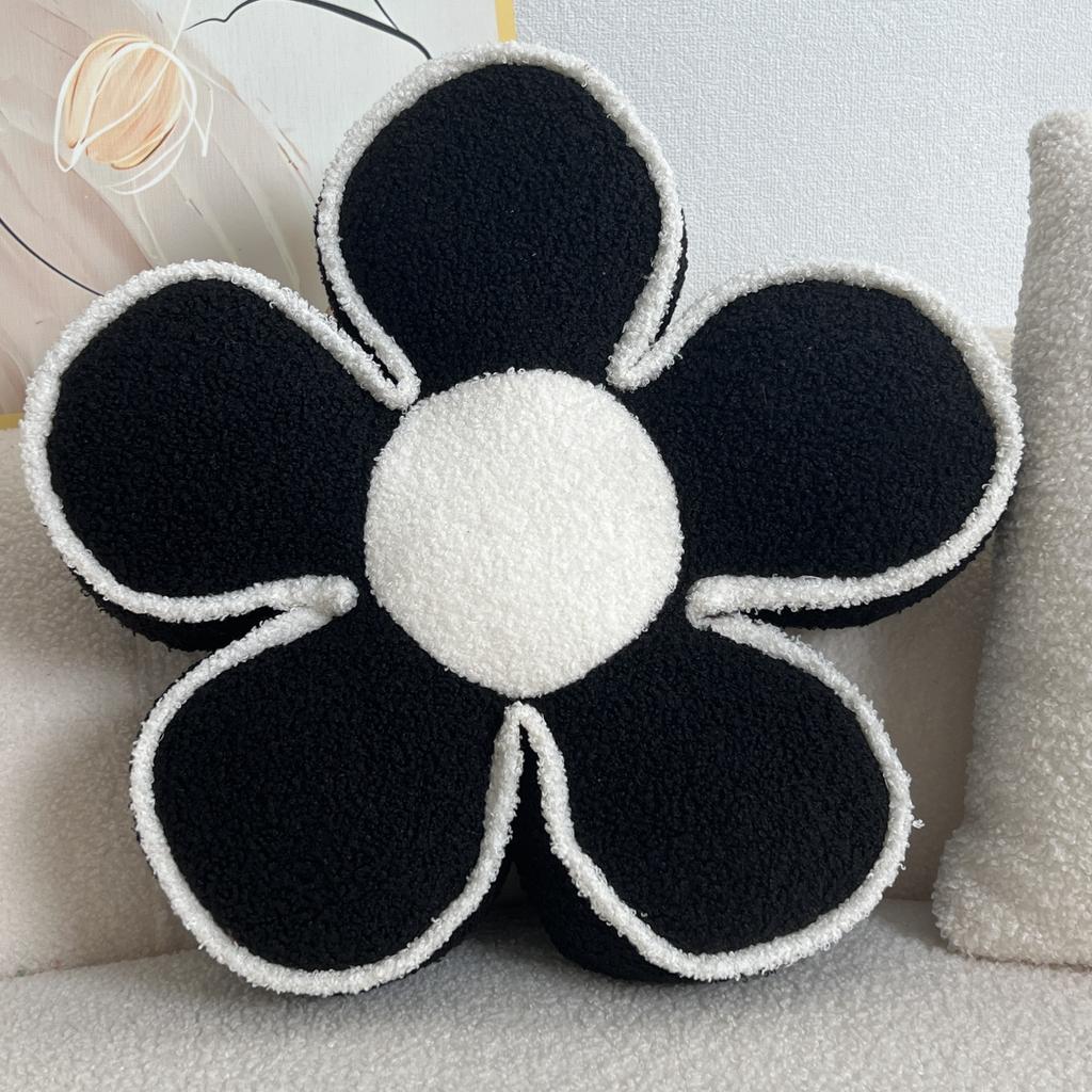 Chic Geometric Flower Throw Pillow - Soft, Washable Polyester Cushion for Bed & Sofa Decor