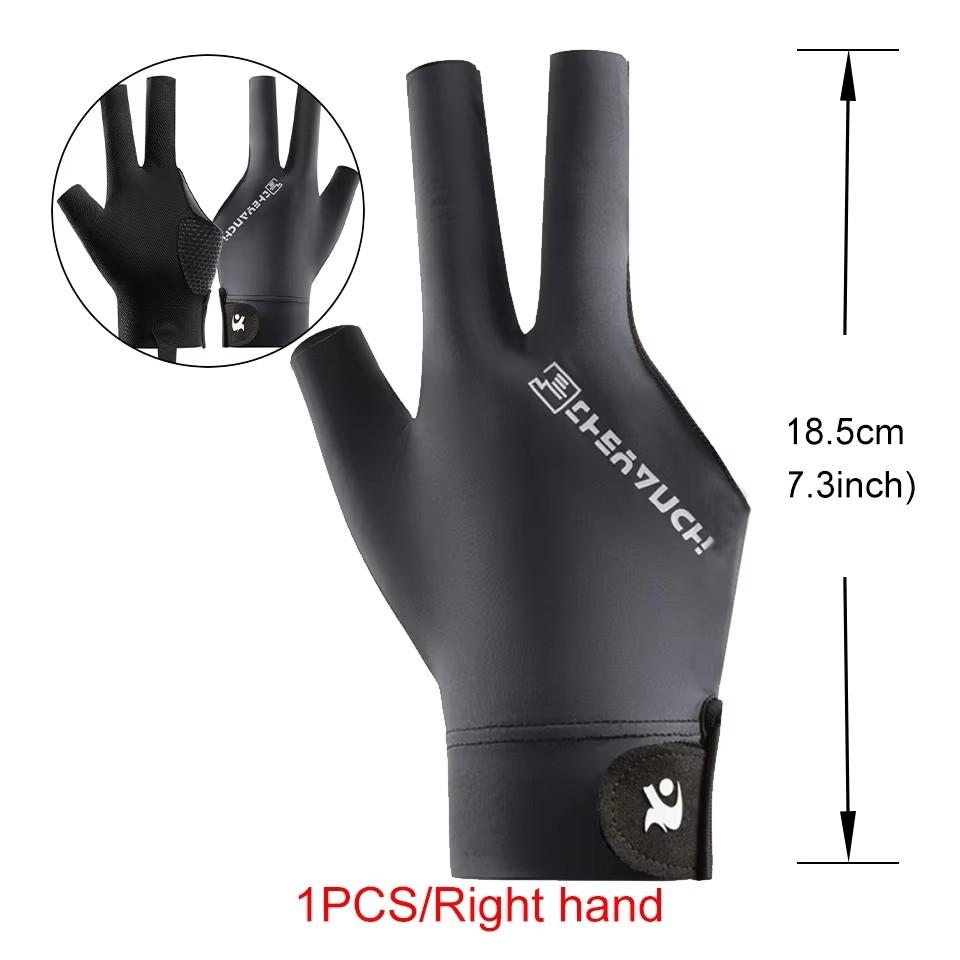 

Loogeel 1Pcs Open Finger Billiard Gloves Breathable Snooker Pool Gloves Three Fingers Single Breathable Non-Slip Snooker Sports