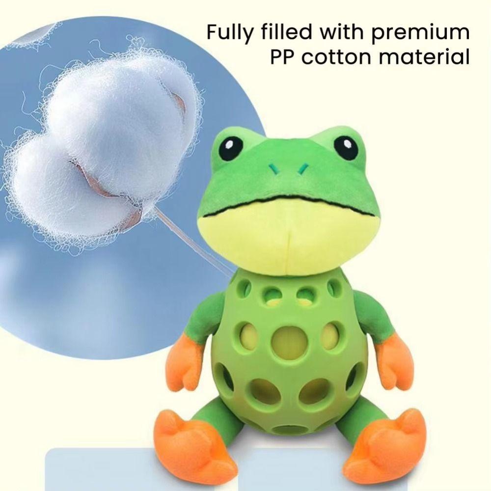 Cartoon Frog Shape Interactive Sound Toy Bite Resistant Pet Squeaky Chew Toy  Home Use