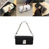 Chic White Chain Shoulder Bag For Women Stylish Versatile Soft Fabric Design