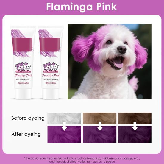 Yousheng Tierhaarfarbe Temporär Ungiftig Hundehaarfarbe 100ml Waschbar Helle Farben Sichere Tierhaarfarbe für Hunde Katzen